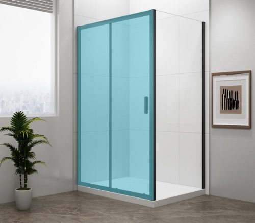 Fix fal, Sapho Polysan Easy Line Black oldalfal, matt fekete, 90 cm EL3315B