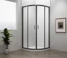 Zuhanykabin, Sapho Polysan Easy Line black íves, matt fekete, 80x80 EL2515B