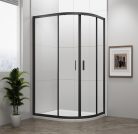 Zuhanykabin, Sapho Polysan Easy Line black íves, matt fekete, 90x90 EL2615B