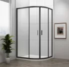 Zuhanykabin, Sapho Polysan Easy Line black íves, matt fekete, 90x90 EL2615B