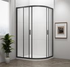 Zuhanykabin, Sapho Polysan Easy Line black íves, matt fekete, 90x90 EL2615B
