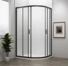 Zuhanykabin, Sapho Polysan Easy Line black íves, matt fekete, 90x80 EL2815B