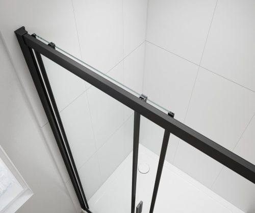 Zuhanykabin, Sapho Polysan Easy Line black szögletes zuhanykabin, matt fekete 90x80 EL5315B