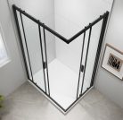 Zuhanykabin, Sapho Polysan Easy Line black szögletes zuhanykabin, matt fekete 90x80 EL5315B