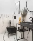 Öblítőtartály, Deante Peonia falsík alatti+wc+wc ülőke+nyomólap, fekete CDENNZPW