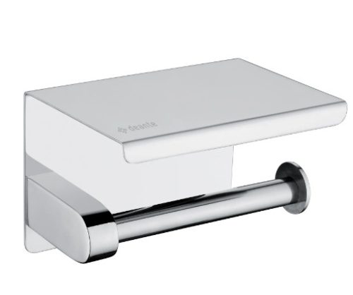 WC papír tartó, Deante Round wc papír tartó, fali, polccal, króm ADR_0221