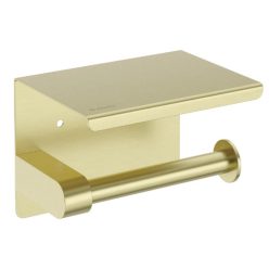   Wc papír tartó, Deante Round wc papír tartó fali, polccal, szálcsiszolt arany ADR_R221