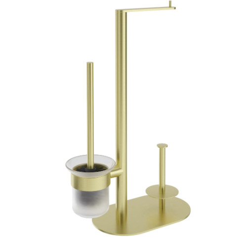 WC papír tartó, Deante Round WC papír tartó állvány, 3 funkciós, szálcsiszolt arany ADR_R732