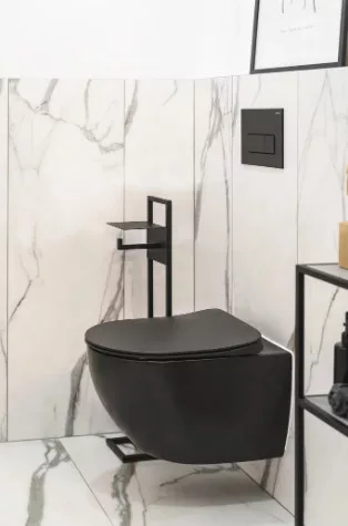 WC tető, Deante Peonia wc tető, slim, soft close, fekete CDE_NSOZ