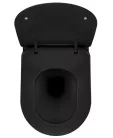 WC, Deante Peonia fali Wc csésze, perem nélküli, fekete CDE_NZPW