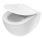 WC, Deante Peonia fali Wc csésze, perem nélküli, wc tetővel, fehér CDED6ZPW