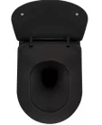 WC, Deante Peonia fali Wc csésze, perem nélküli, wc tetővel, fekete CDEDNZPW