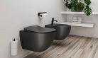 WC, Deante Peonia fali Wc csésze, perem nélküli, wc tetővel, antracit/titanium CDEDDZPW