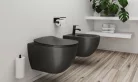 WC, Deante Peonia fali Wc csésze, perem nélküli, wc tetővel, antracit/titanium CDEDDZPW