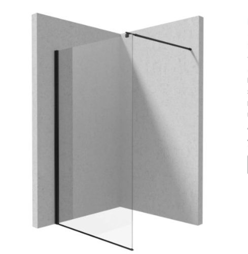 Walk-in, Deante Kerria Plus zuhanyfal 120 cm, fekete KTS_N32P