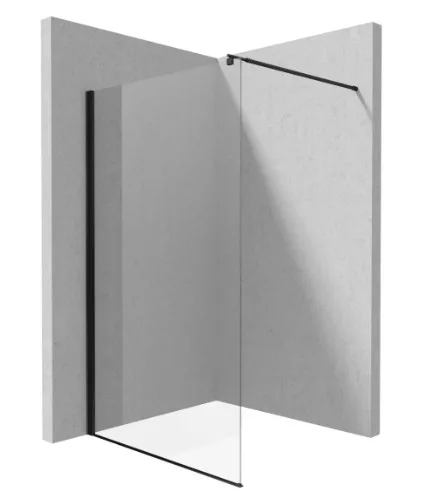Walk-in, Deante Kerria Plus zuhanyfal 140 cm, fekete KTS_N34P