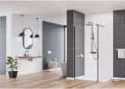 Walk-in, Deante Kerria Plus zuhanyfal 80 cm, fekete KTS_N38P