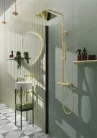 Walk-in, Deante Kerria Plus zuhanyfal 80 cm, fekete KTS_N38P