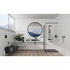 Walk-in, Deante Kerria Plus zuhanyfal 90 cm, fekete KTS_N39P