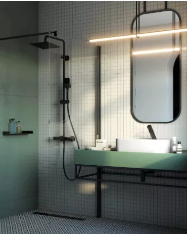 Walk-in, Deante Kerria Plus zuhanyfal 90 cm, fekete KTS_N39P