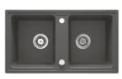 Mosogatótálca, Deante Zorba gránit mosogató, 2 medencés, antracit metál ZQZ_T203