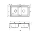 Mosogatótálca, Deante Zorba gránit mosogató, 2 medencés, antracit metál ZQZ_T203