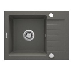   Mosogatótálca, Deante Zorba gránit mosogató 1 medencés csepegtetővel, antracit metál ZQZ_T11A