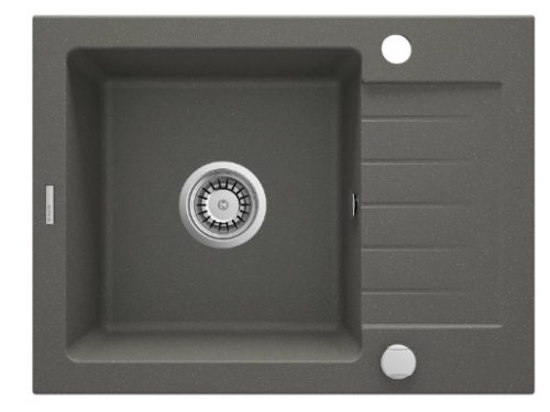 Mosogatótálca, Deante Zorba gránit mosogató 1 medencés csepegtetővel, antracit metál ZQZ_T11A