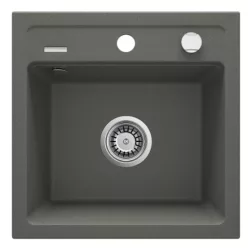   Mosogatótálca, Deante Zorba gránit mosogató 1 medencés, antracit metál ZQZ_T103