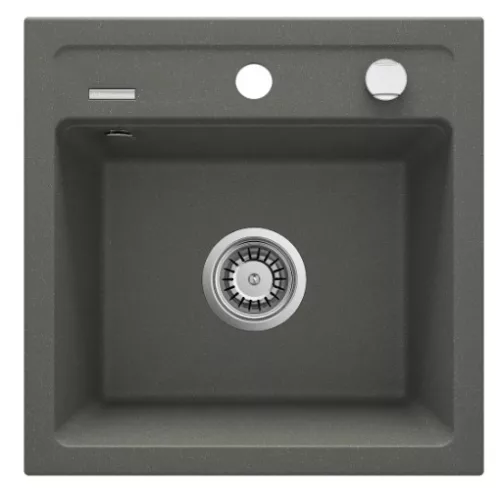 Mosogatótálca, Deante Zorba gránit mosogató 1 medencés, antracit metál ZQZ_T103