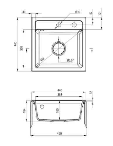 Mosogatótálca, Deante Zorba gránit mosogató 1 medencés, antracit metál ZQZ_T103