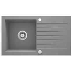   Mosogatótálca, Deante Zorba gránit mosogató 1 medencés csepegtetővel, metálszürke ZQZ_S113