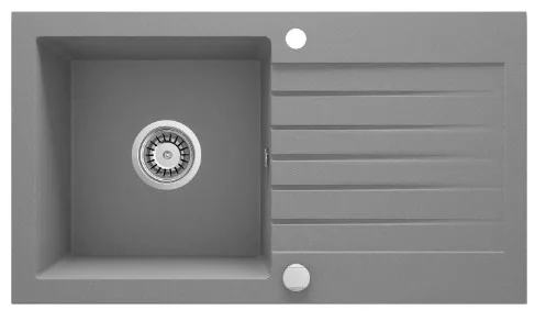 Mosogatótálca, Deante Zorba gránit mosogató 1 medencés csepegtetővel, metálszürke ZQZ_S113