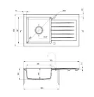 Mosogatótálca, Deante Zorba gránit mosogató 1 medencés csepegtetővel, metálszürke ZQZ_S113