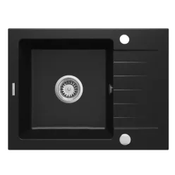   Mosogatótálca, Deante Zorba gránit mosogató 1 medencés csepegtetővel fekete ZQZ_N11A