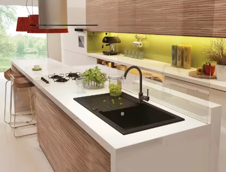 Mosogatótálca, Deante Zorba gránit mosogató 1 medencés csepegtetővel fekete ZQZ_N11A