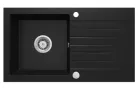 Mosogatótálca, Deante Zorba gránit mosogató 1 medencés csepegtetővel, fekete ZQZ_N113