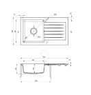 Mosogatótálca, Deante Zorba gránit mosogató 1 medencés csepegtetővel, fekete ZQZ_N113