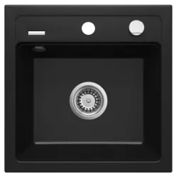   Mosogatótálca, Deante Zorba gránit mosogató 1 medencés, fekete ZQZ_N103