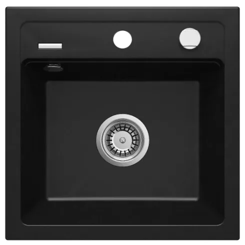 Mosogatótálca, Deante Zorba gránit mosogató 1 medencés, fekete ZQZ_N103