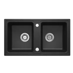   Mosogatótálca, Deante Zorba gránit mosogató 2 medencés,grafit metál ZQZ_G203