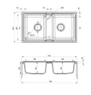 Mosogatótálca, Deante Zorba gránit mosogató 2 medencés,grafit metál ZQZ_G203