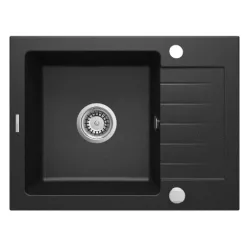   Mosogatótálca, Deante Zorba gránit mosogató 1 medencés csepegtetővel, grafit metál ZQZ_G11A