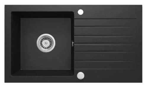 Mosogatótálca, Deante Zorba gránit mosogató 1 medencés csepegtetővel, grafit metál ZQZ_G113