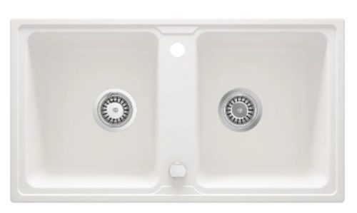 Mosogatótálca, Deante Zorba gránit mosogató 2 medencés, alabástrom ZQZ_A203