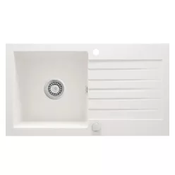   Mosogatótálca, Deante Zorba gránit mosogató 1 medencés csepegtetővel, alabástrom ZQZ_A113