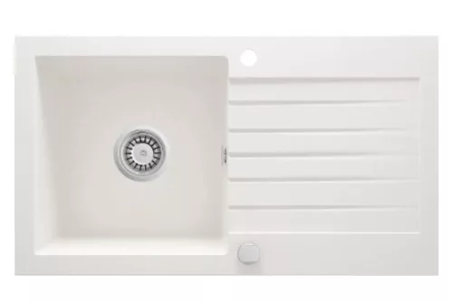 Mosogatótálca, Deante Zorba gránit mosogató 1 medencés csepegtetővel, alabástrom ZQZ_A113