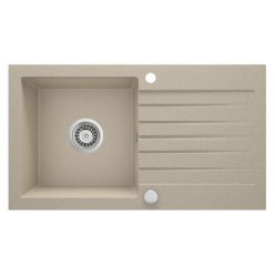   Mosogatótálca, Deante Zorba gránit mosogató 1 medencés csepegtetővel, homok ZQZ_7113