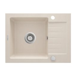   Mosogatótálca, Deante Zorba gránit mosogató 1 medencés csepegtetővel, bézs ZQZ_511A