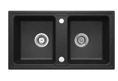 Mosogatótálca, Deante Zorba gránit mosogató 2 medencés, grafit ZQZ_2203